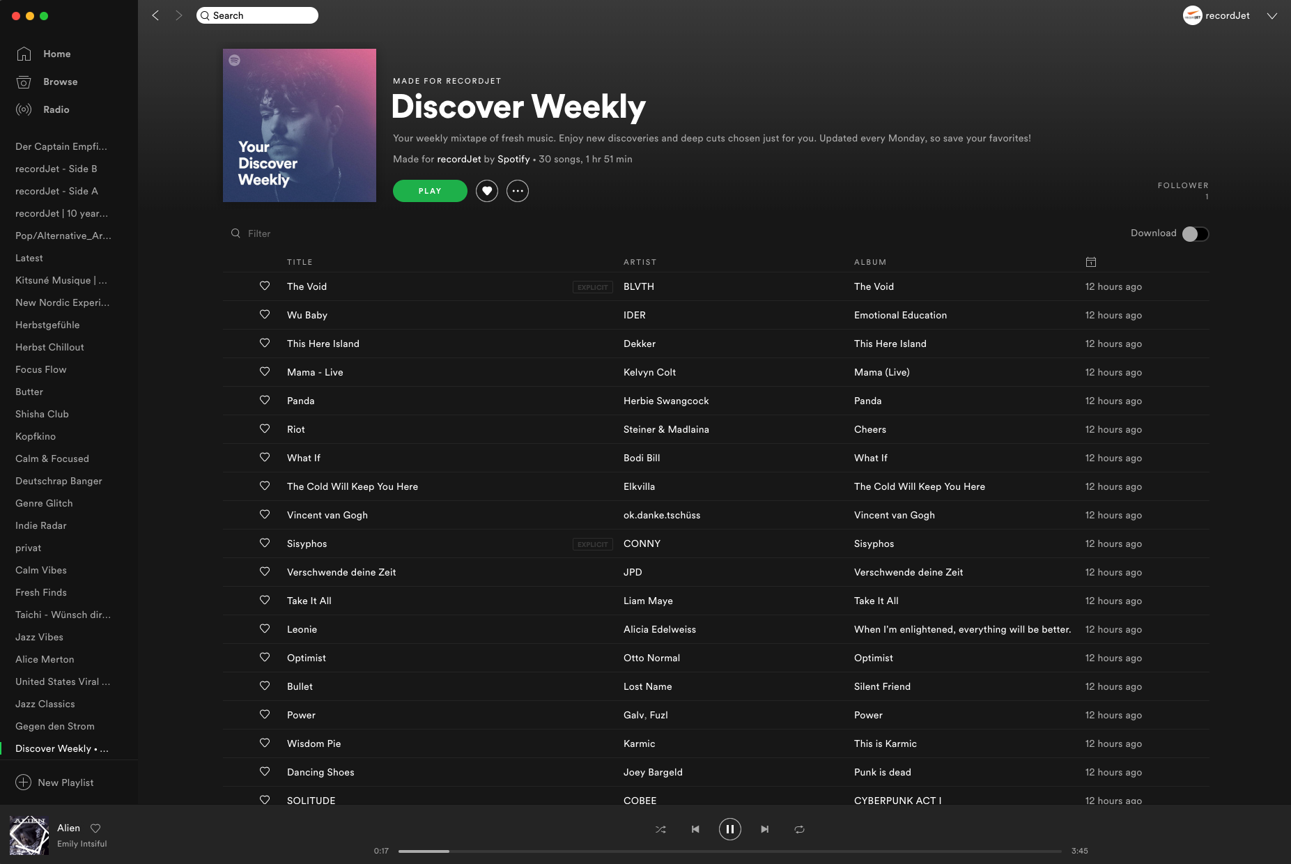 Spotify Discover Weekly